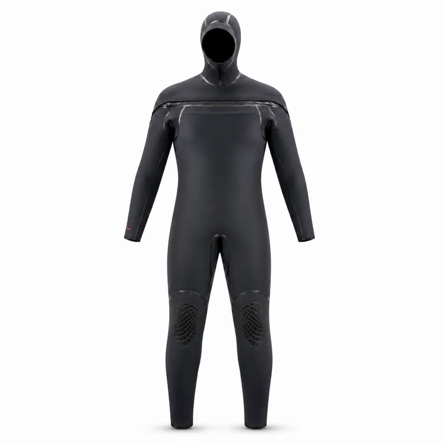 Front-Zip Wetsuit for Scuba Diving & Snorkeling, Custom Neoprene Laminated Blind-Stitched Wetsuit, OEM/ODM Factory Production
