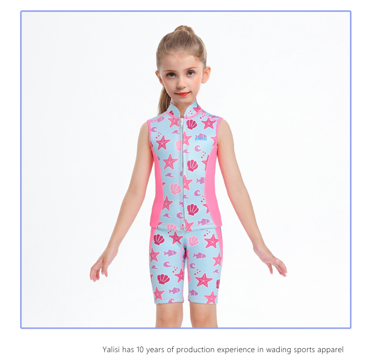 Split Kids' Wetsuit – Girls' Diving Top & Shorts, Warm, Sun Protection for Surfing, Snorkeling, Jellyfish Protection, Unisex Kids' Swimwear