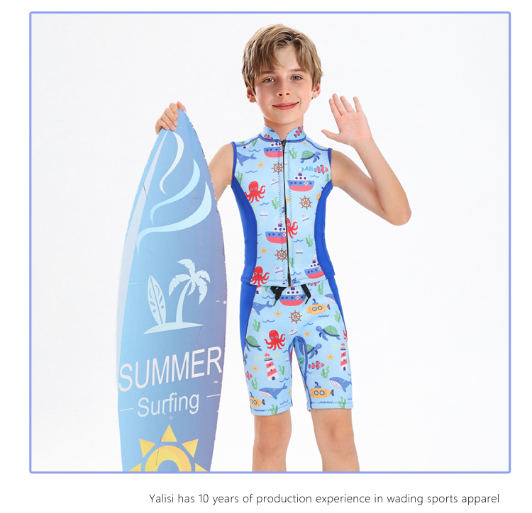 Split Kids' Wetsuit – Girls' Diving Top & Shorts, Warm, Sun Protection for Surfing, Snorkeling, Jellyfish Protection, Unisex Kids' Swimwear