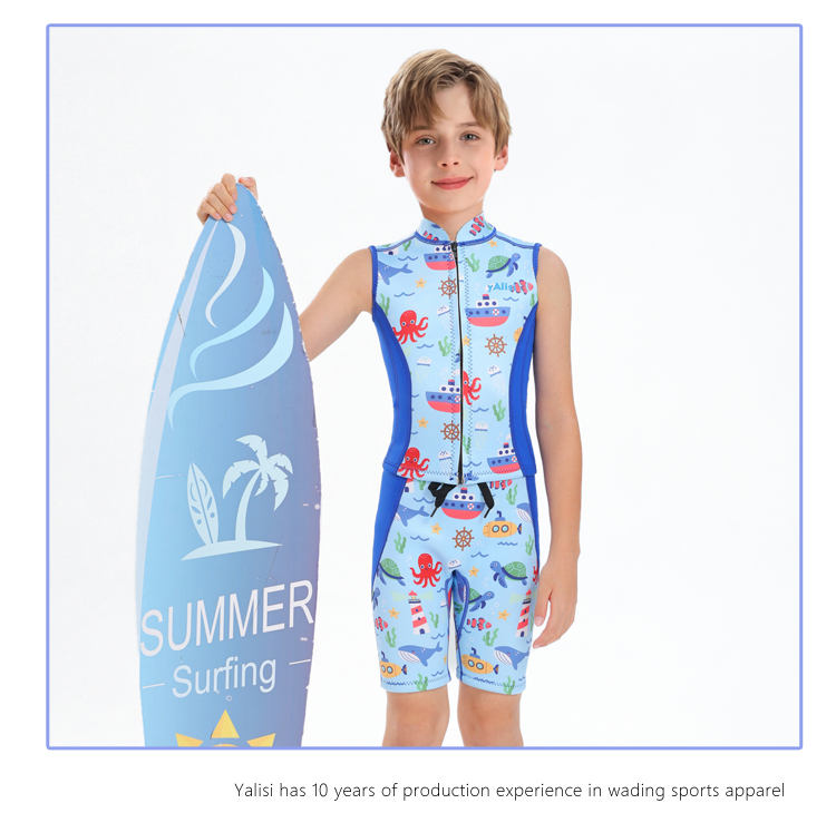 Split Kids' Wetsuit – Girls' Diving Top & Shorts, Warm, Sun Protection for Surfing, Snorkeling, Jellyfish Protection, Unisex Kids' Swimwear