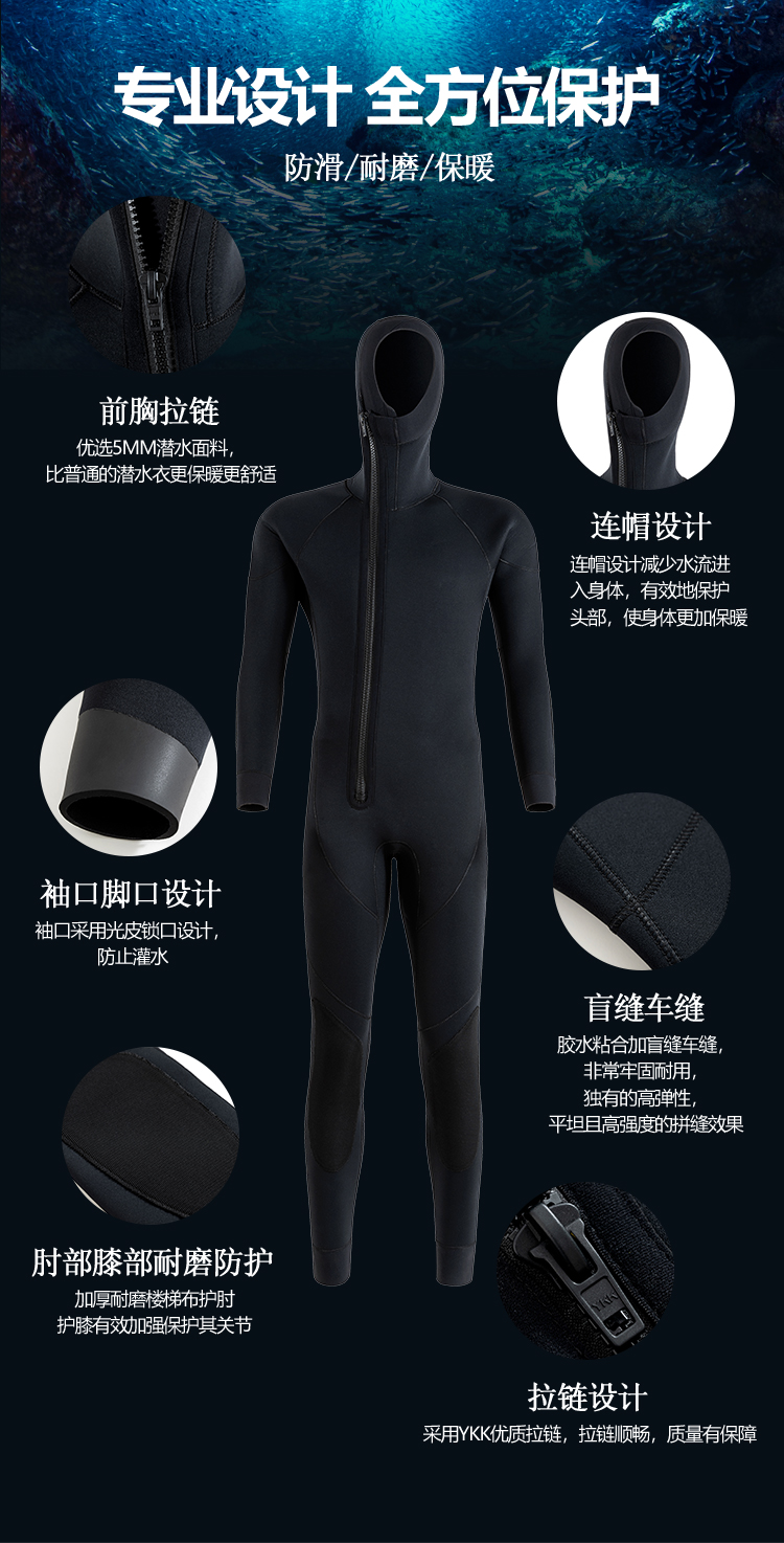 Hooded Wetsuit & Surfing Suit - Warm, Protective Custom Water Sport Apparel