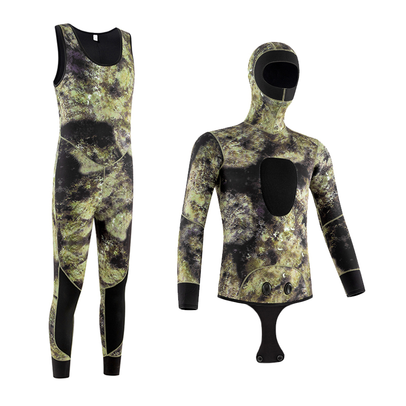 Camouflage Spearfishing Wetsuit – Customizable with Specified Materials & Thickness, Unisex for Diving Vests, Diving Jackets, Split Wetsuits, and Warm Snorkeling 3