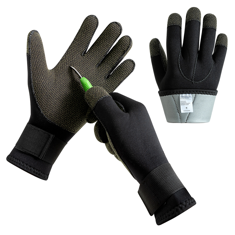 Kevlar Diving Gloves, Warm Snorkeling Gloves for Fishing & Crab Catching, Smooth Surface Gloves with Titanium Coating, Scratch-resistant Gloves