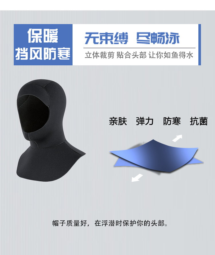 Custom-made Diving Hood, Wetsuit Hood, Snorkeling Cap, Thermal Protective Cap, Winter Swimming Cap, Neoprene Cap