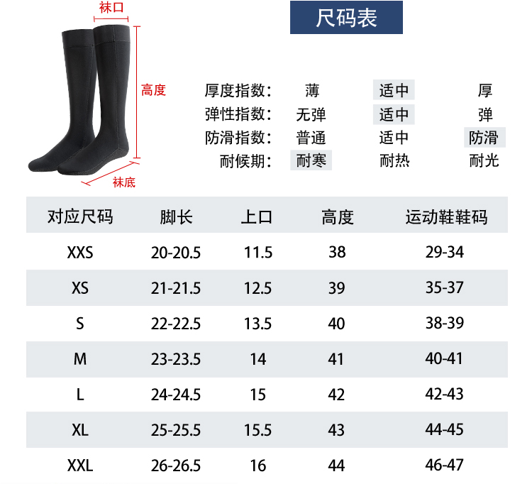 Long Wetsuit Socks: Sand-Proof, Cold-Resistant, Warm, Protective for Snorkeling, Beach, Anti-Slip Swimming