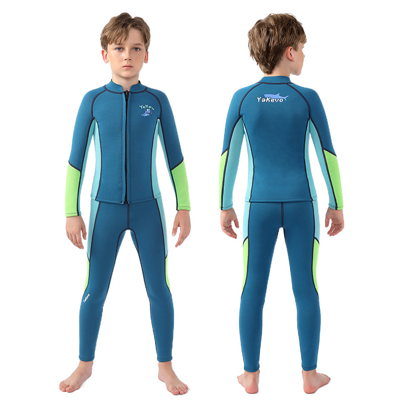Kids' Split Wetsuit: Long-Sleeve, Warm, Sun-Protective, for Surfing, Snorkeling, Diving (Boys & Girls) 2