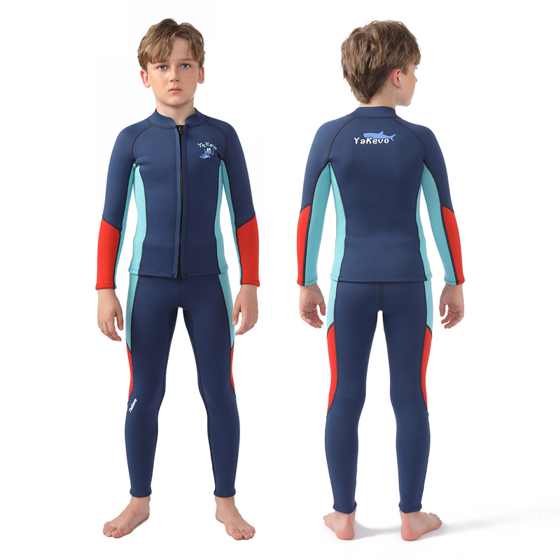 Kids' Split Wetsuit: Long-Sleeve, Warm, Sun-Protective, for Surfing, Snorkeling, Diving (Boys & Girls) 3