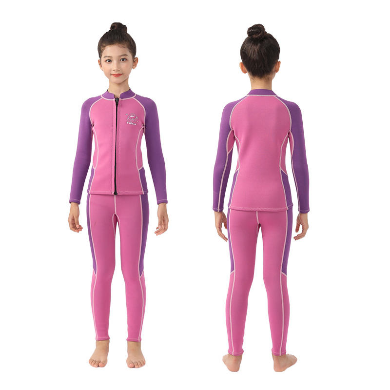 Kids' Split Wetsuit: Long-Sleeve, Warm, Sun-Protective, for Surfing, Snorkeling, Diving (Boys & Girls) 5