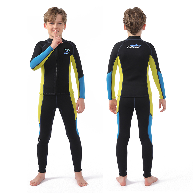 Kids' Split Wetsuit: Long-Sleeve, Warm, Sun-Protective, for Surfing, Snorkeling, Diving (Boys & Girls) 4