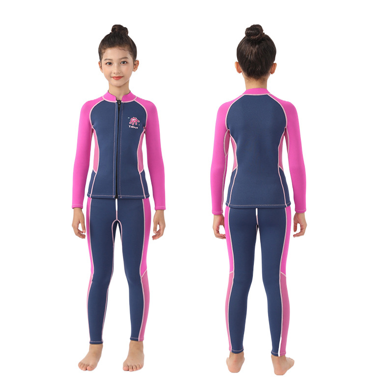 Kids' Split Wetsuit: Long-Sleeve, Warm, Sun-Protective, for Surfing, Snorkeling, Diving (Boys & Girls) 7