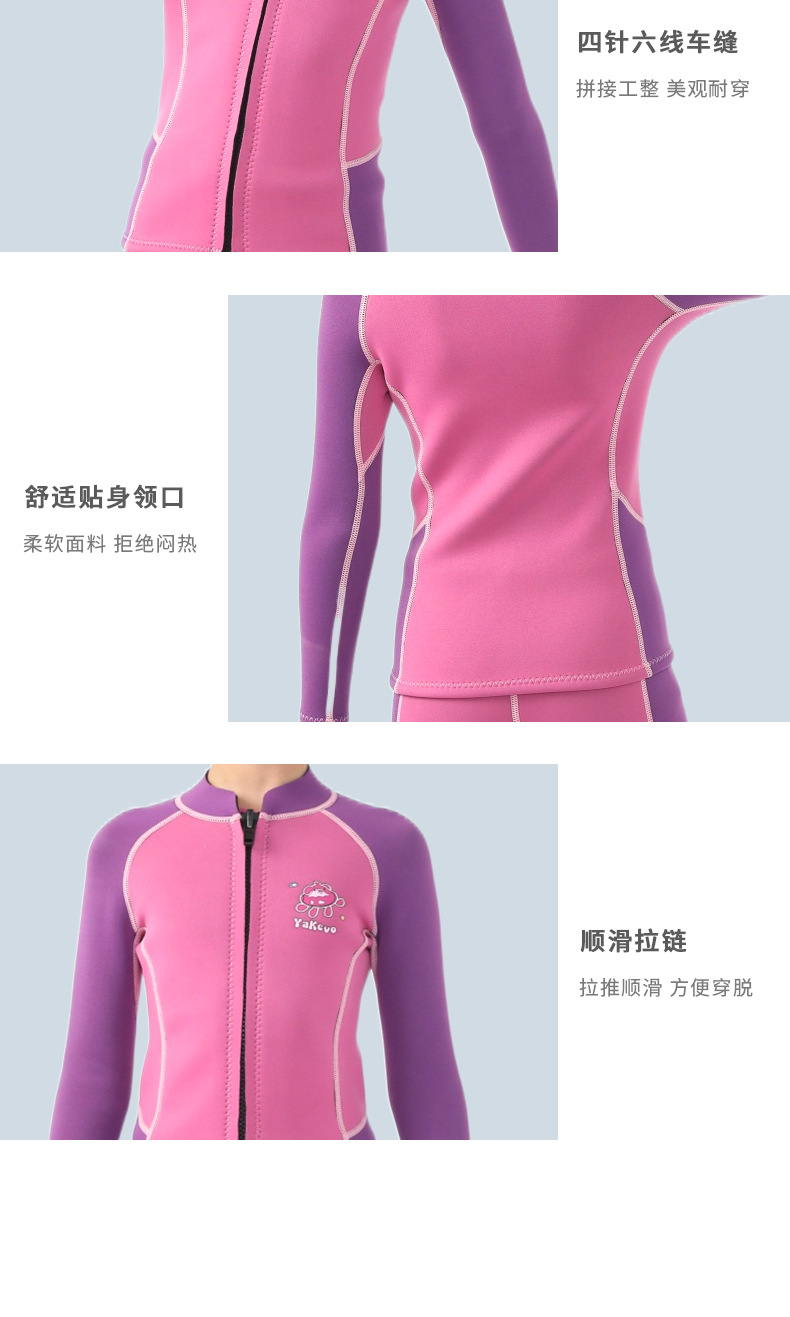 Kids' Split Wetsuit: Long-Sleeve, Warm, Sun-Protective, for Surfing, Snorkeling, Diving (Boys & Girls)