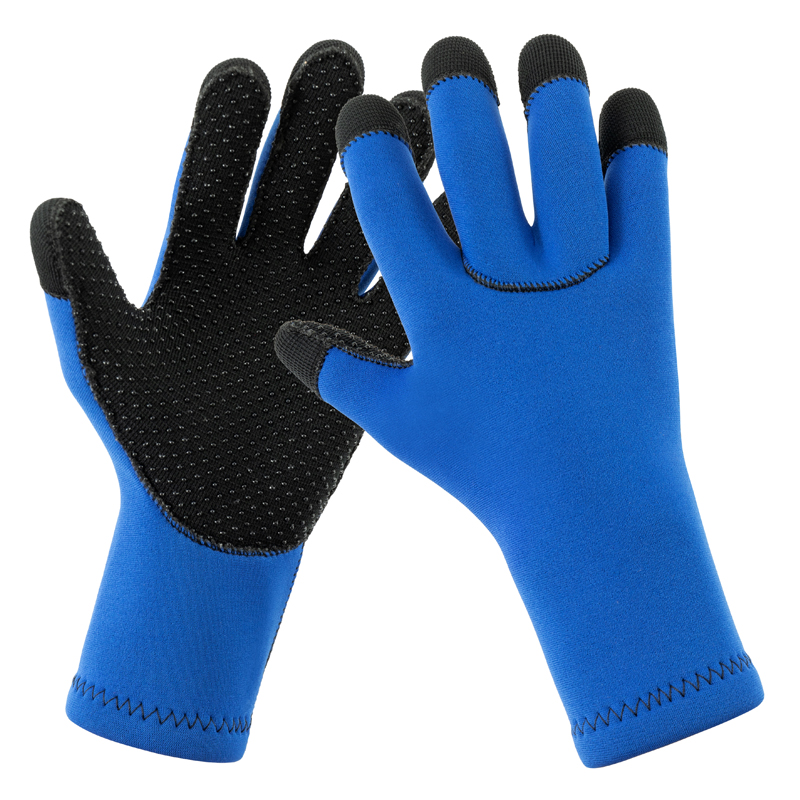 Non-slip dotted diving gloves with wear-resistant fabric, designed for winter swimming, spearfishing, snorkeling, free diving and scuba diving, customizable 3