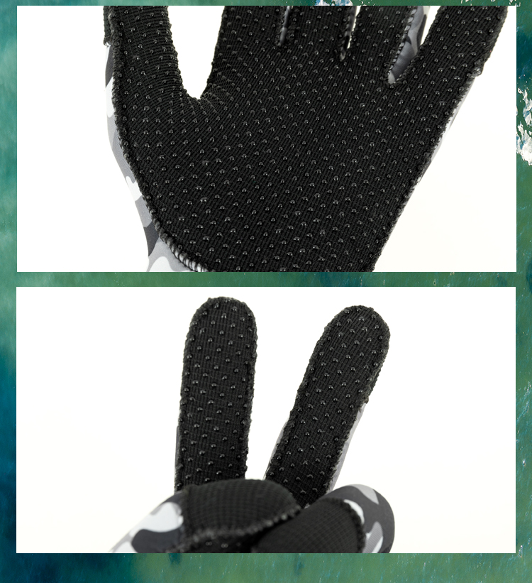 Non-slip dotted diving gloves with wear-resistant fabric for winter swimming, spearfishing, snorkeling, free diving and scuba diving, customizable