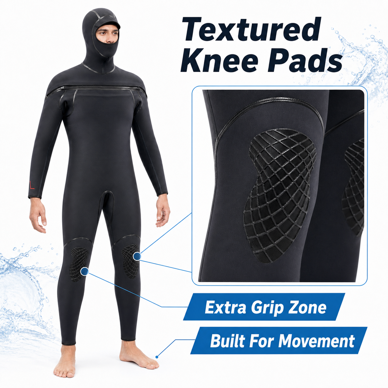 Front-Zip Wetsuit for Scuba Diving & Snorkeling, Custom Neoprene Laminated Blind-Stitched Wetsuit, OEM/ODM Factory Production