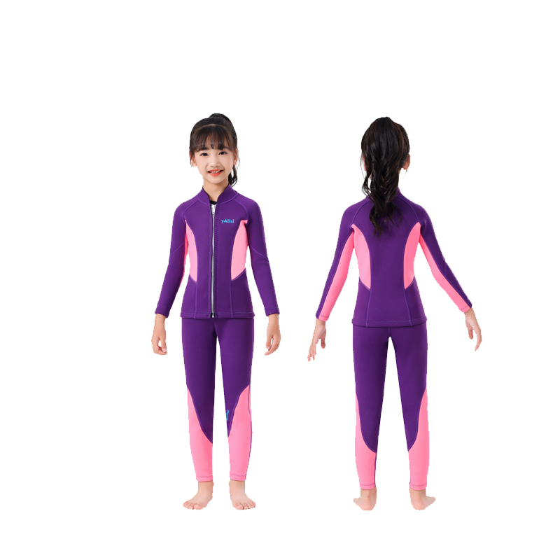 儿童潜水服定做内层加绒潜水服男女儿童可穿保暖泳衣冬泳衣服工厂 7