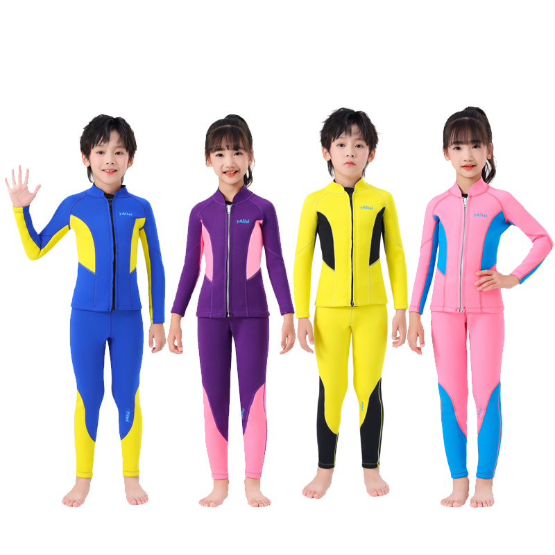 儿童潜水服定做内层加绒潜水服男女儿童可穿保暖泳衣冬泳衣服工厂